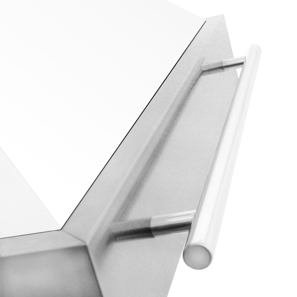 48 In. Satin Stainless Steel Wall Mount Range Hood With White Matte Shell And Stainless Steel Handle 8654SNXWM48