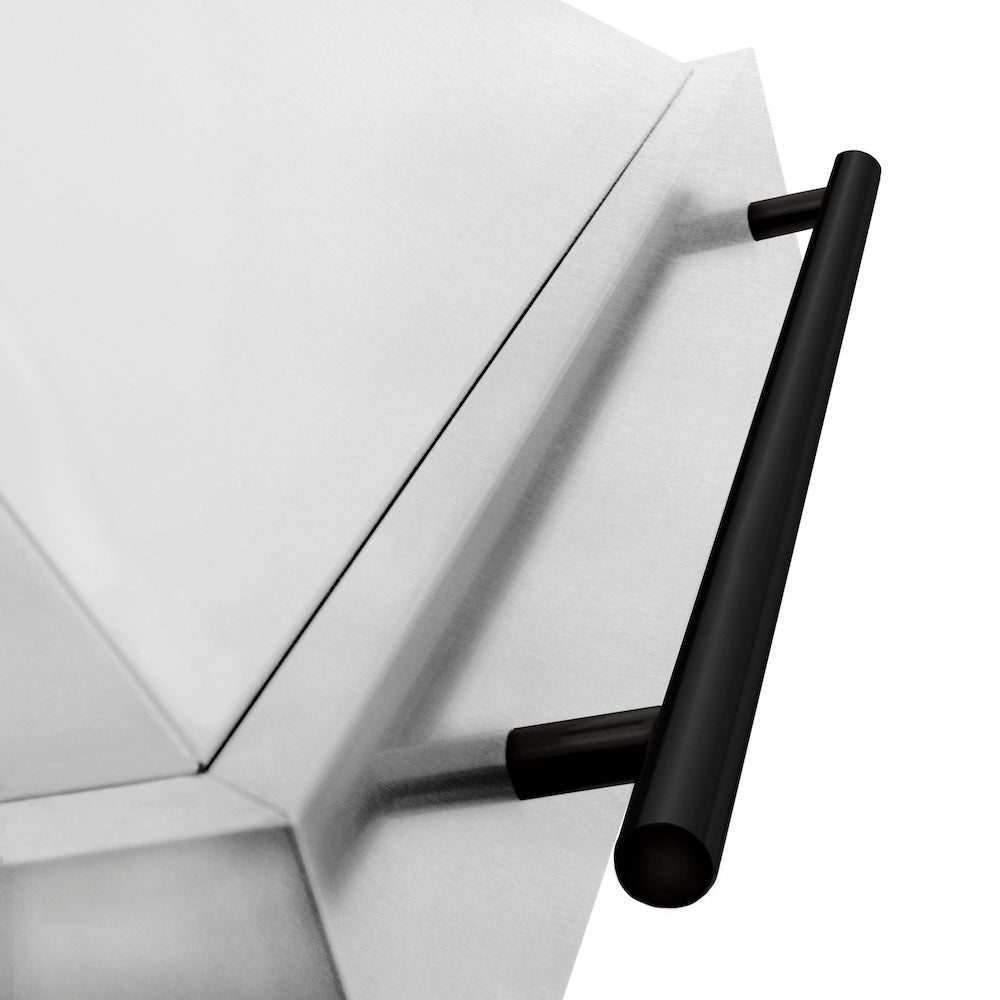 Autograph Edition 30 In. Satin Stainless Steel Wall Mount Range Hood With Matte Black Handle 8654SNZ30MB