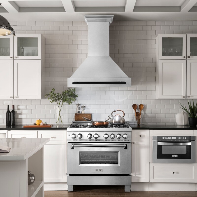 36"Autograph Edition DuraSnow® Stainless Steel Range Hood with DuraSnow® Stainless Steel Shell Matte 8654SNZ36MB