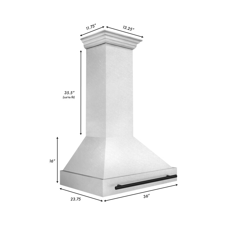 36"Autograph Edition DuraSnow® Stainless Steel Range Hood with DuraSnow® Stainless Steel Shell Matte 8654SNZ36MB