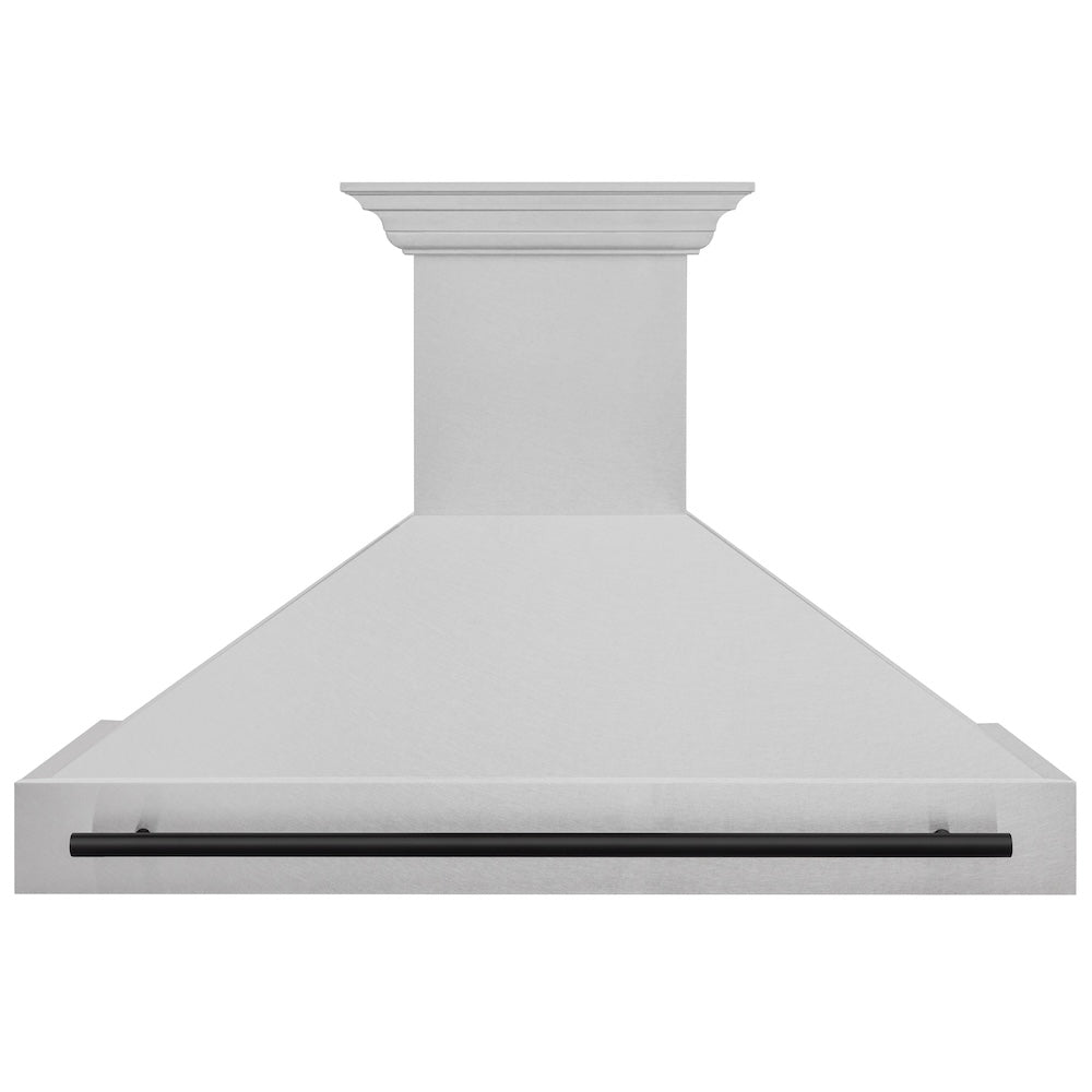 Autograph Edition 48 In. Satin Stainless Steel Wall Mount Range Hood With Matte Black Handle 8654SNZ48MB