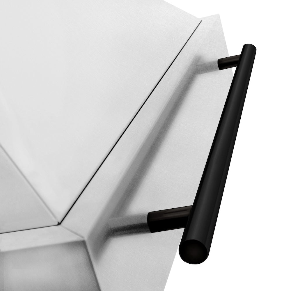 Autograph Edition 48 In. Satin Stainless Steel Wall Mount Range Hood With Matte Black Handle 8654SNZ48MB