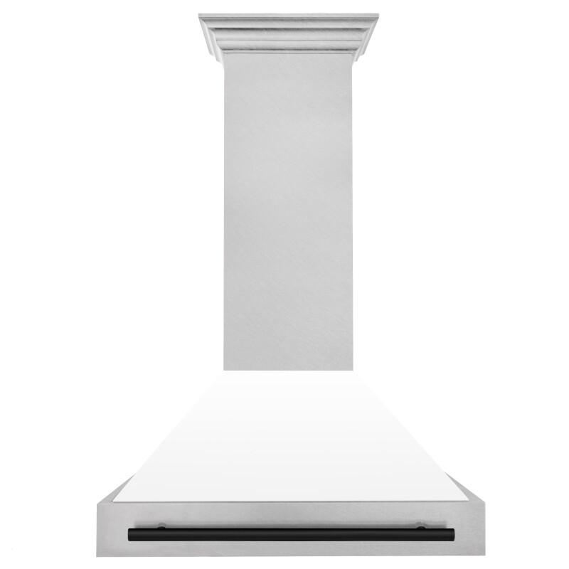 36"Autograph Edition DuraSnow® Stainless Steel Range Hood with White Matte Shell and Matte Handle (8654SNZ-WM36) - Matte 8654SNZWM36MB