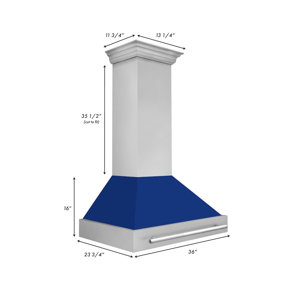 36" Stainless Steel Range Hood Stainless Steel Handle (8654STX-36) Gloss 8654STXBG36