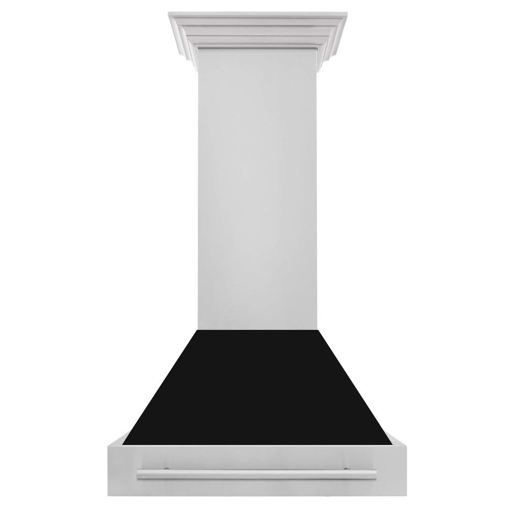 30 In. Stainless Steel Range Hood With Black Matte Shell And Stainless Steel Handle 8654STXBLM30