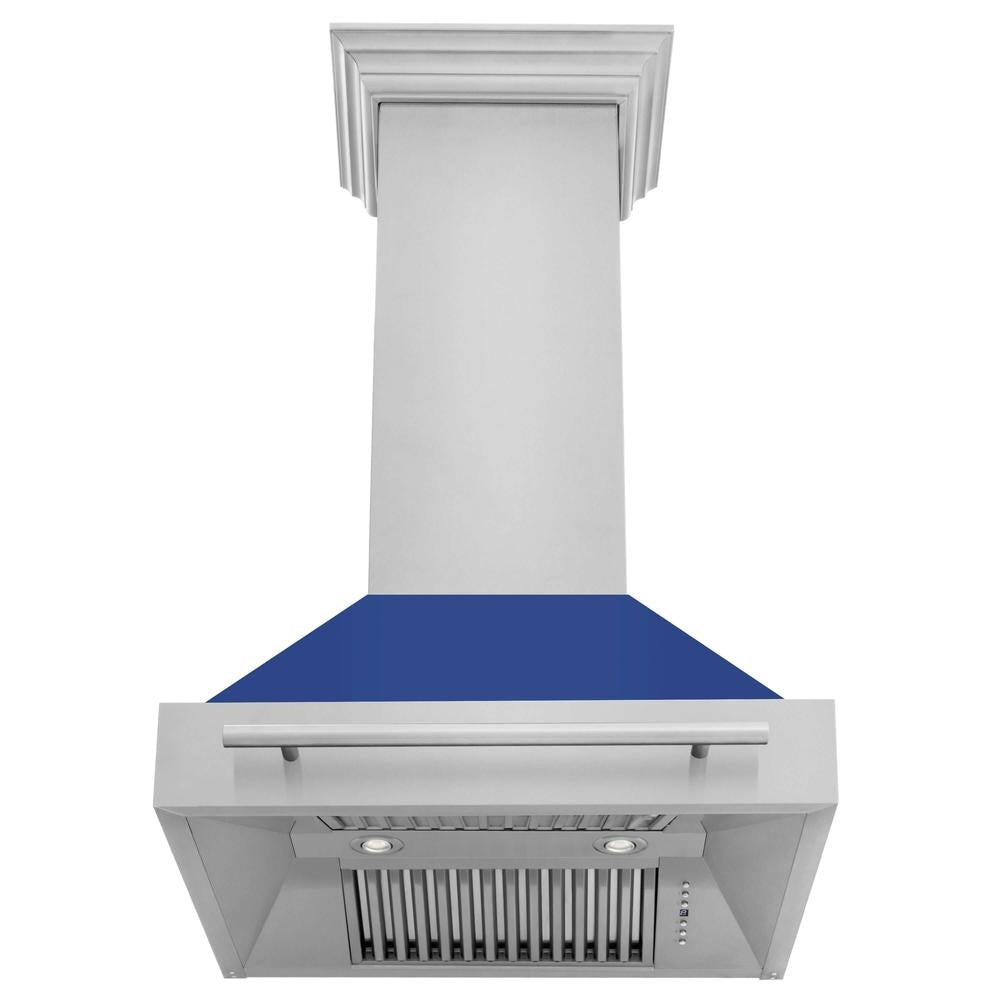 30" Stainless Steel Range Hood with Colored Shell and Stainless Steel Handle (8654STX-30) Matte 8654STXBM30