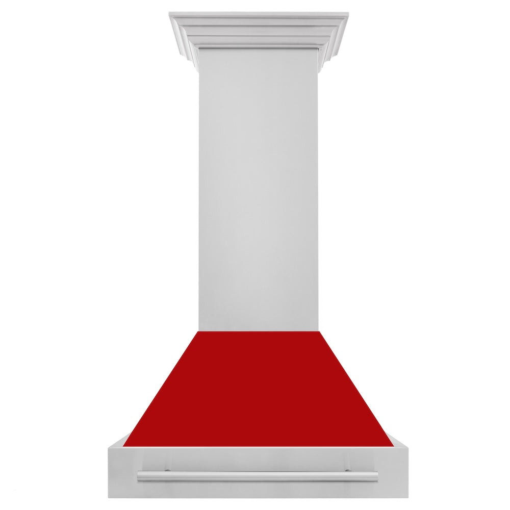 30" Range Hood with Colored Shell and Handle (8654STX-30) - Red Matte 8654STXRM30