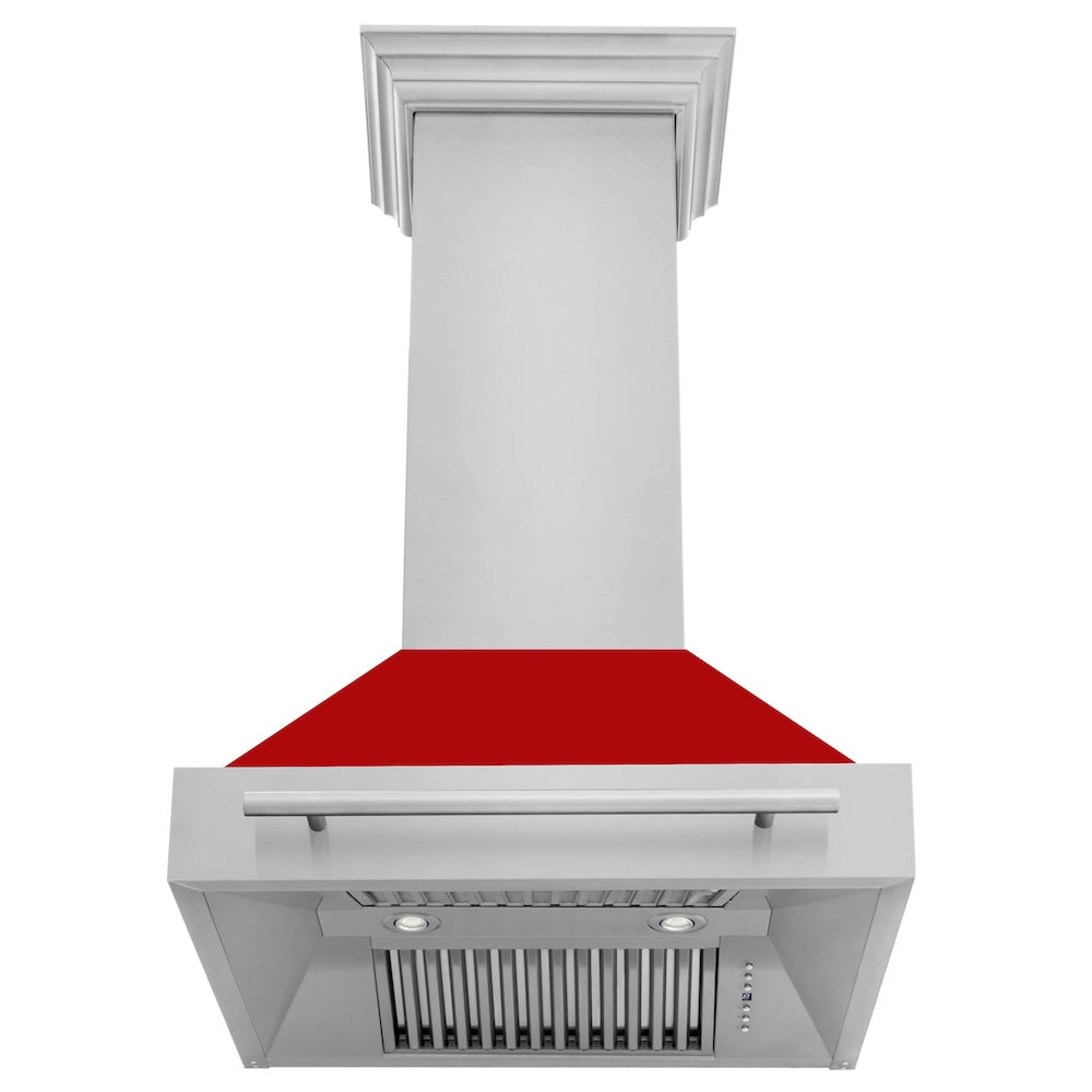 30" Range Hood with Colored Shell and Handle (8654STX-30) - Red Matte 8654STXRM30