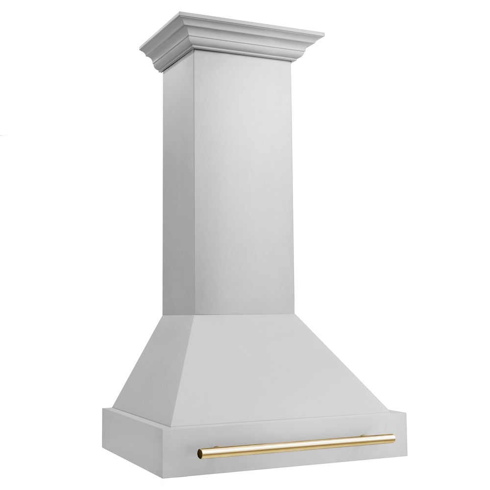 Autograph Edition 30 In. Stainless Steel Range Hood With Stainless Steel Shell And Polished Gold Handle 8654STZ30G