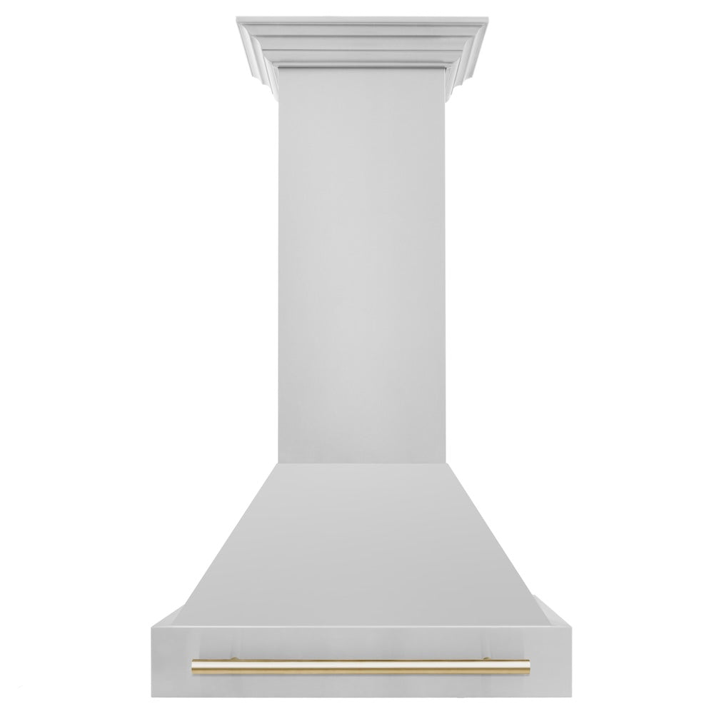 Autograph Edition 30 In. Stainless Steel Range Hood With Stainless Steel Shell And Polished Gold Handle 8654STZ30G