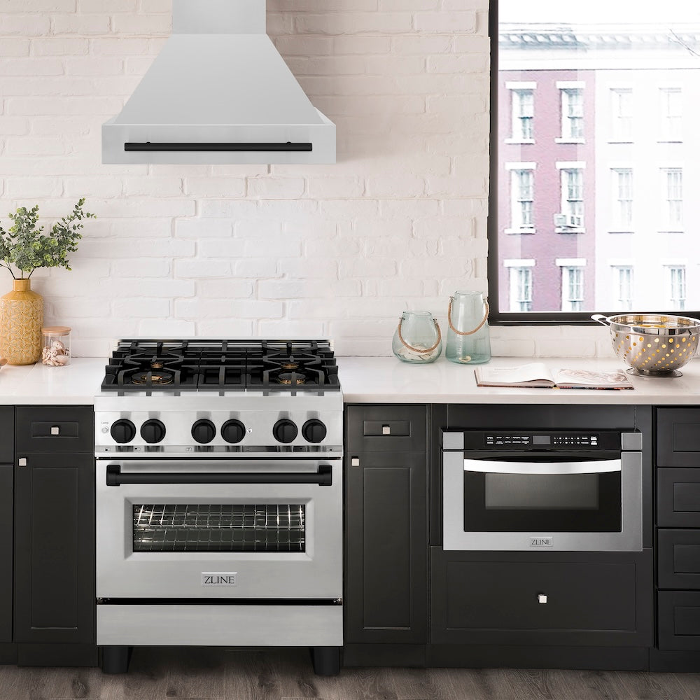 Autograph Edition 30 In. Stainless Steel Range Hood With Stainless Steel Shell And Matte Black Handle 8654STZ30MB