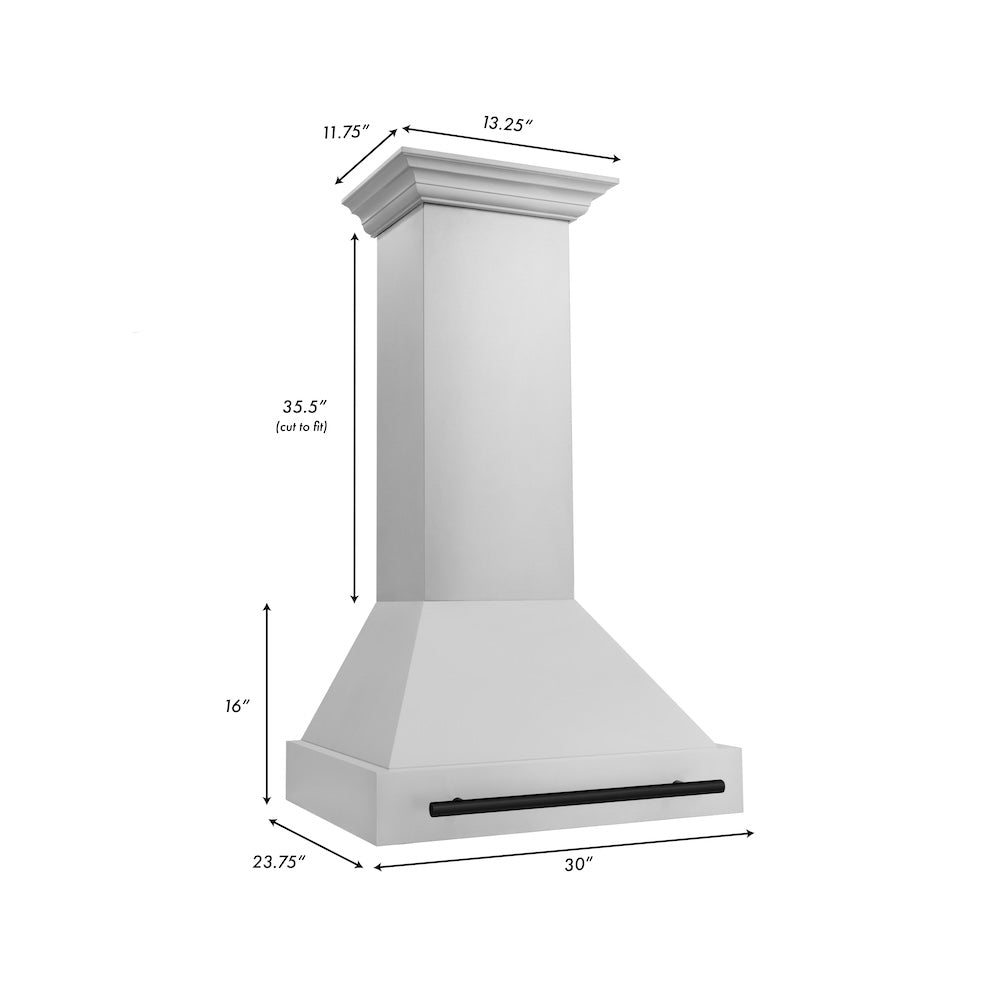 Autograph Edition 30 In. Stainless Steel Range Hood With Stainless Steel Shell And Matte Black Handle 8654STZ30MB