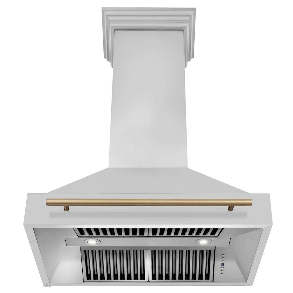 Autograph Edition 36 In. Stainless Steel Range Hood With Stainless Steel Shell And Champagne Bronze Handle 8654STZ36CB