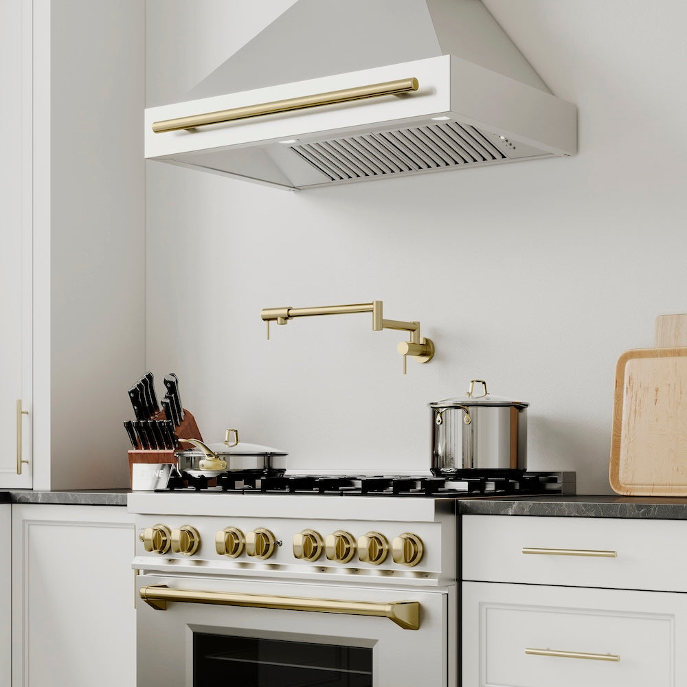 Autograph Edition 36 In. Stainless Steel Range Hood With Stainless Steel Shell And Champagne Bronze Handle 8654STZ36CB