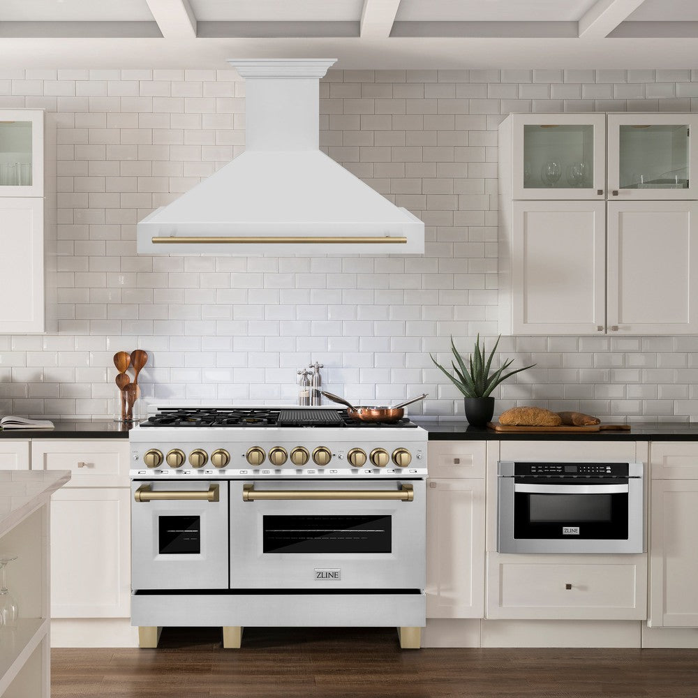 Autograph Edition 48 In. Stainless Steel Range Hood With Stainless Steel Shell And Champagne Bronze Handle 8654STZ48CB
