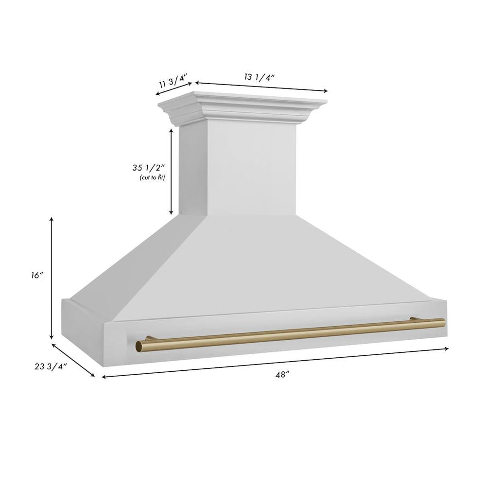Autograph Edition 48 In. Stainless Steel Range Hood With Stainless Steel Shell And Champagne Bronze Handle 8654STZ48CB