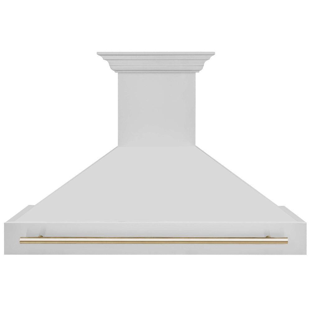 Autograph Edition 48 In. Stainless Steel Range Hood With Stainless Steel Shell And Polished Gold Handle 8654STZ48G