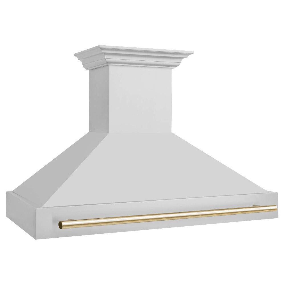 Autograph Edition 48 In. Stainless Steel Range Hood With Stainless Steel Shell And Polished Gold Handle 8654STZ48G