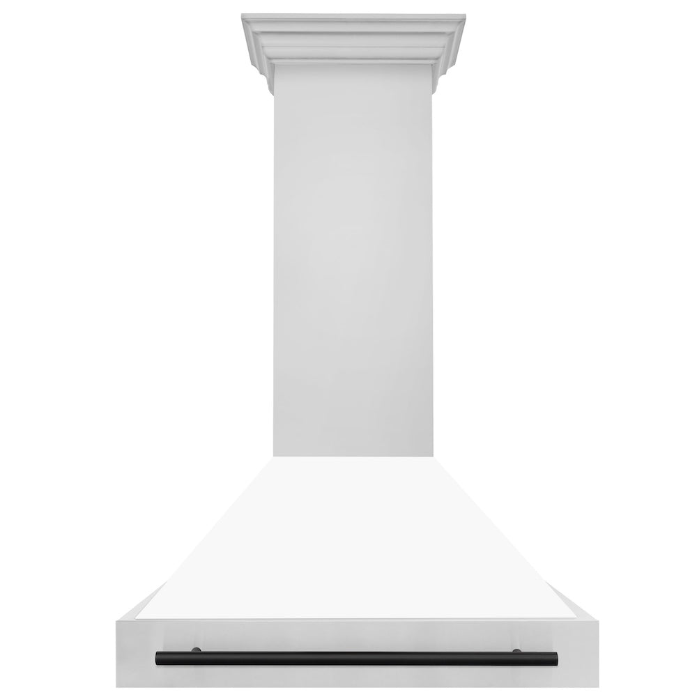 Autograph Edition 36 In. Stainless Steel Range Hood With White Matte Shell And Matte Black Handle 8654STZWM36MB
