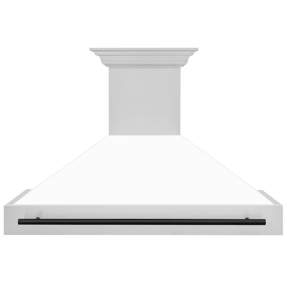 Autograph Edition 48 In. Stainless Steel Range Hood With White Matte Shell And Matte Black Handle 8654STZWM48MB