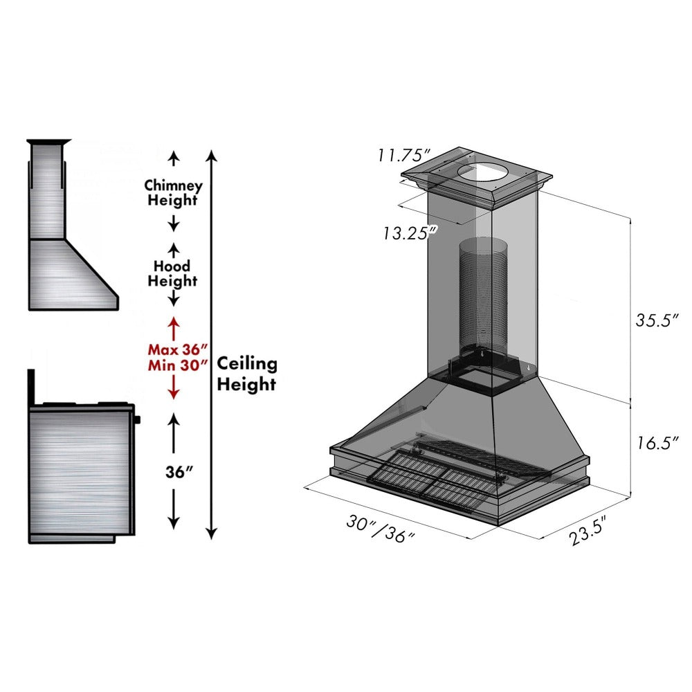 30 In. Designer Series Ducted Wall Mount Range Hood In Satin Stainless Steel 8656S30
