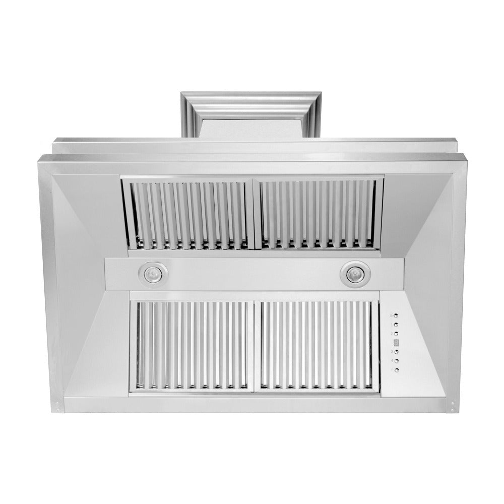 36 In. Designer Series Ducted Wall Mount Range Hood In Satin Stainless Steel 8656S36