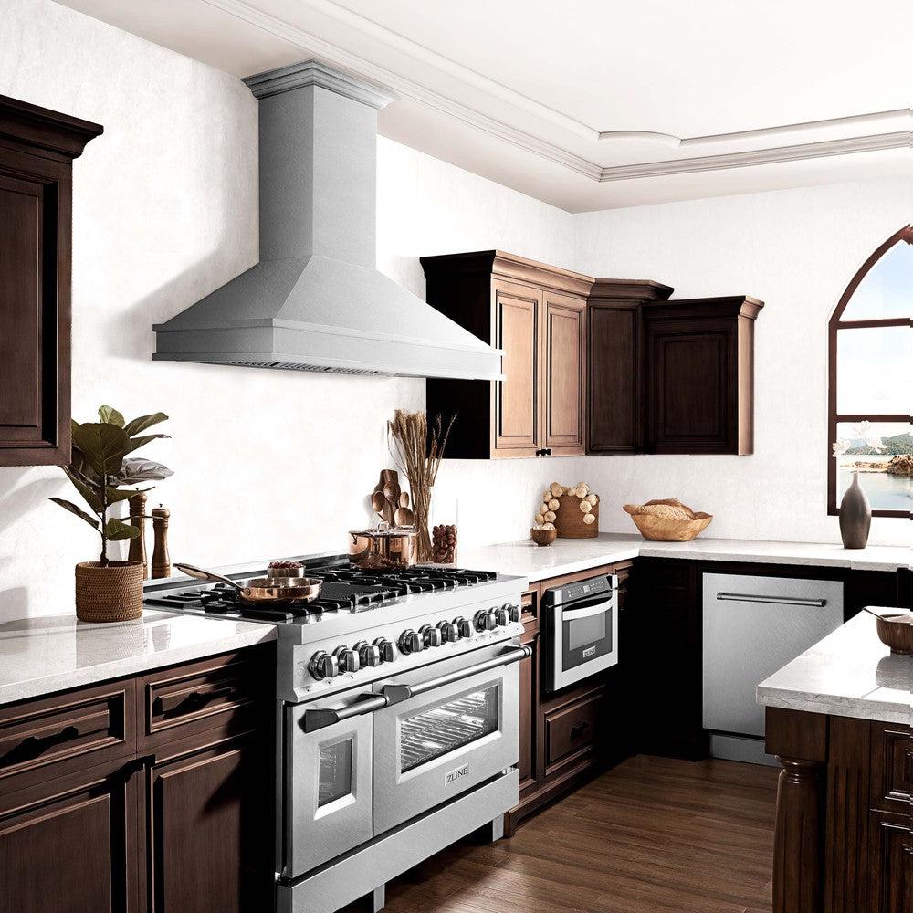 48 In. Designer Series Wall Mount Range Hood In Satin Stainless Steel 8656S48