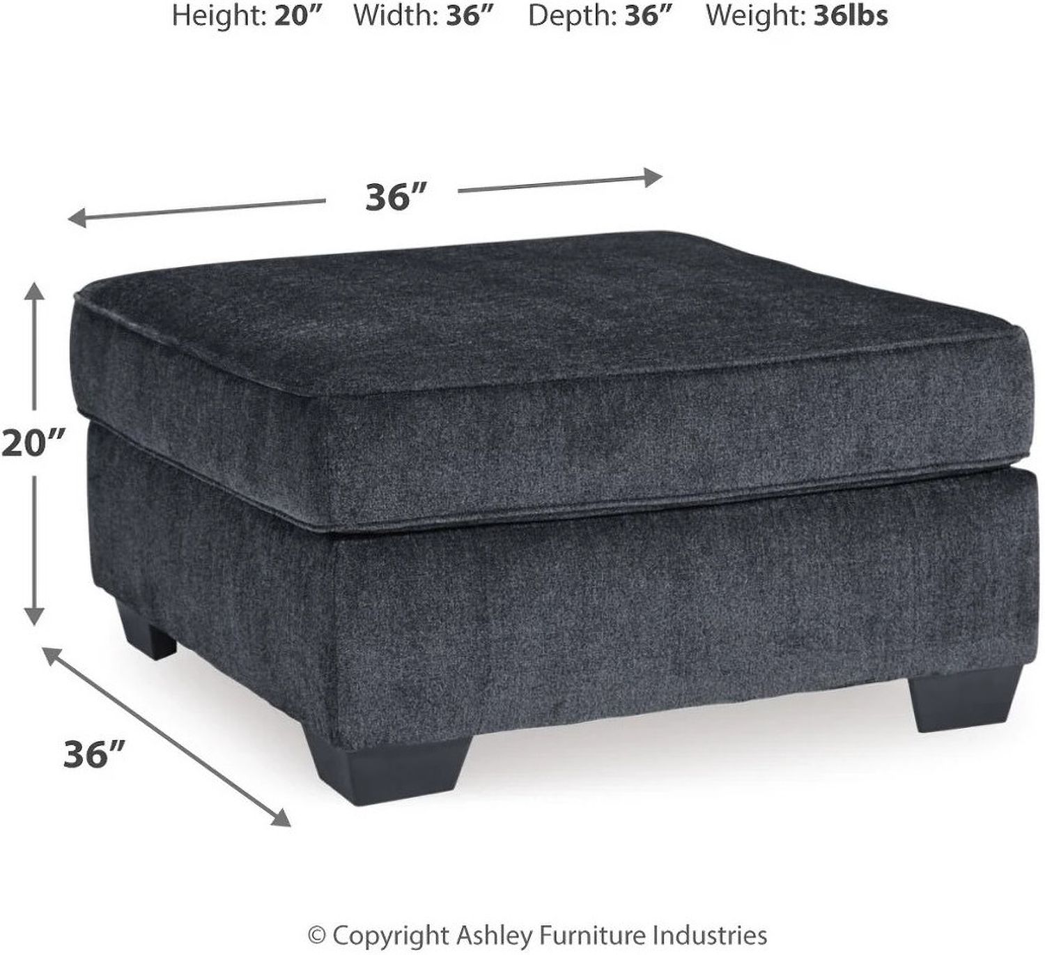 Altari Oversized Accent Ottoman In Slate 8721308