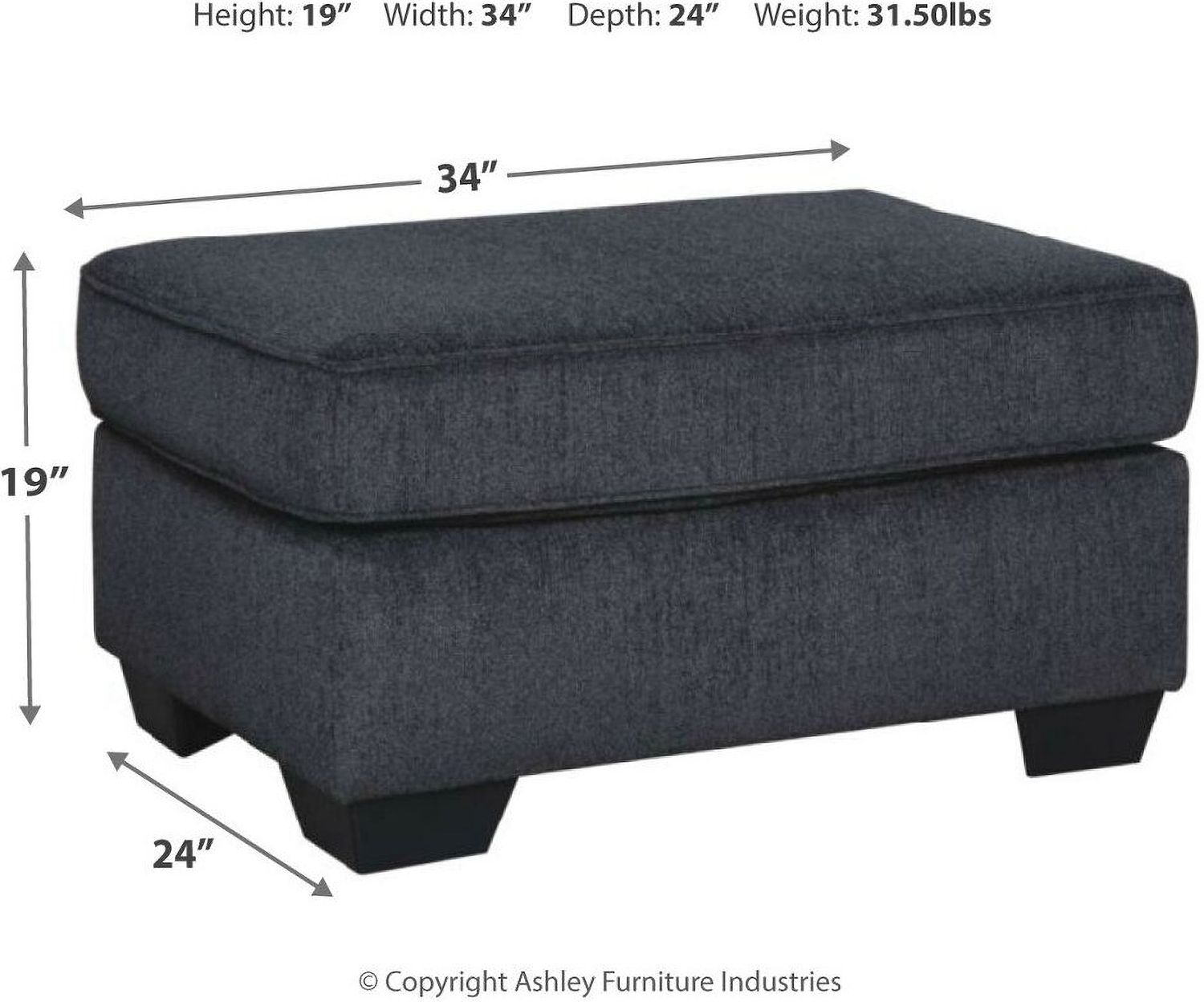 Altari Ottoman In Slate 8721314