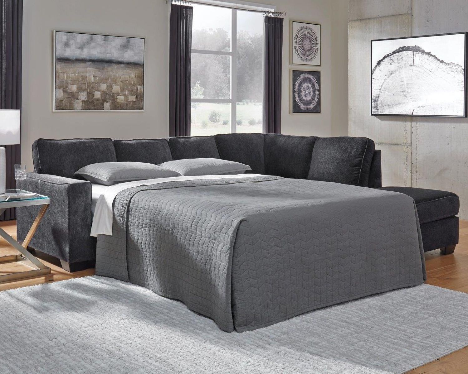 Altari 2-Piece RAF Sleeper Sectional With Chaise In Slate 87213S3