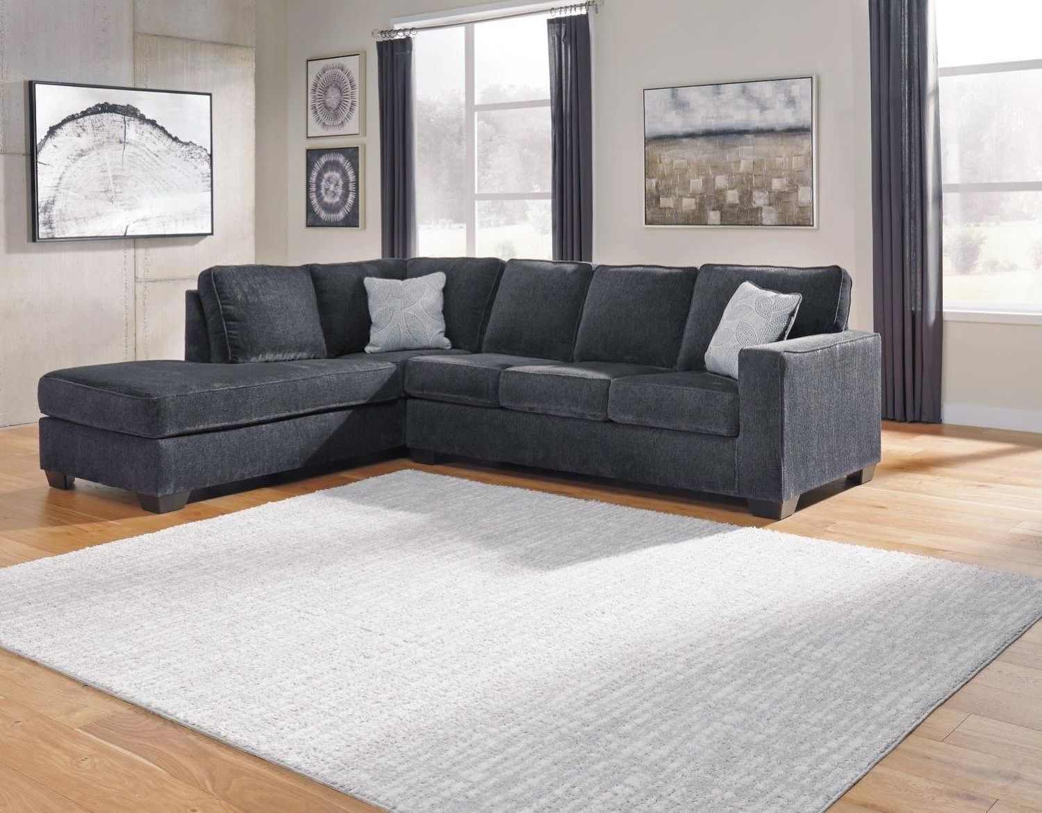Altari 2-Piece LAF Sleeper Sectional With Chaise In Slate 87213S4