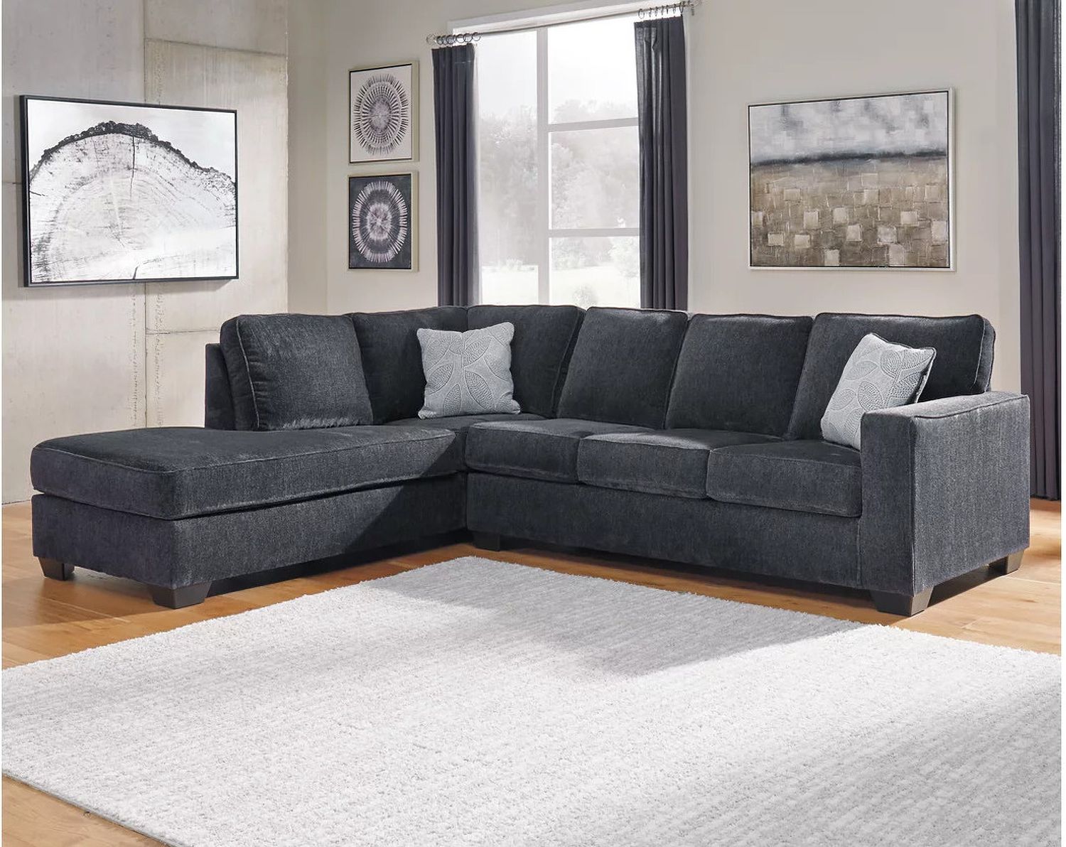 Altari 2-Piece Sectional with Chaise and Ottoman In Slate 87213U11