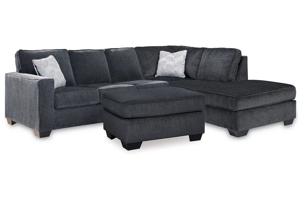 Altari 2-Piece Sleeper Sectional and Ottoman In Slate 87213U15