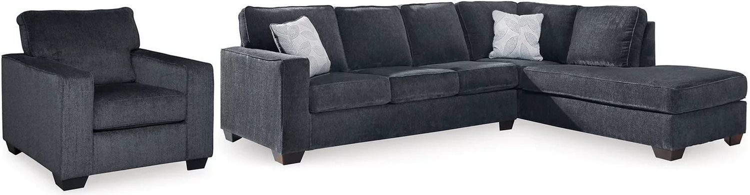 Altari 2-Piece Sectional and Chair In Slate 87213U16