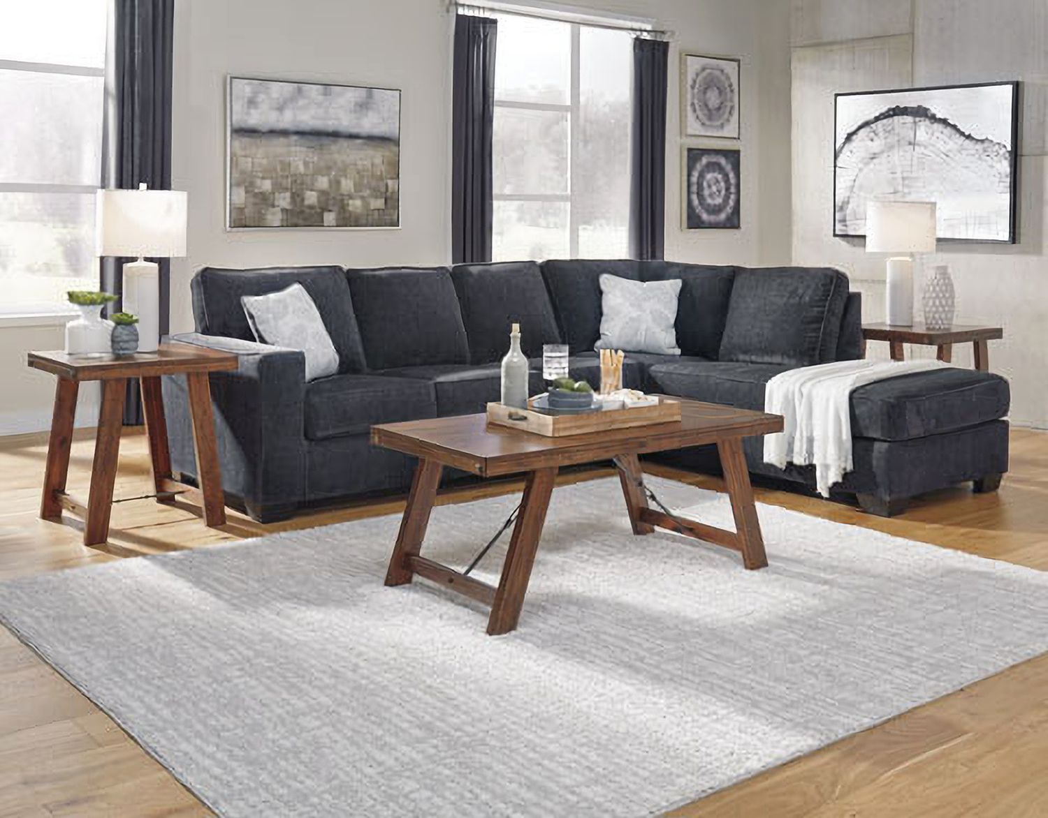 Altari 2-Piece Sectional and Chair In Slate 87213U16