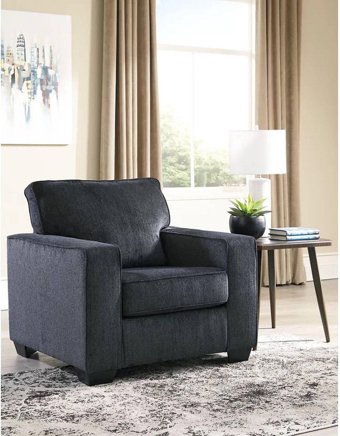 Altari Chair And Ottoman In Slate 87213U2