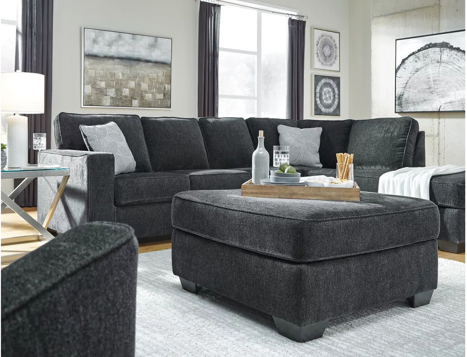 Altari Chair And Ottoman In Slate 87213U2