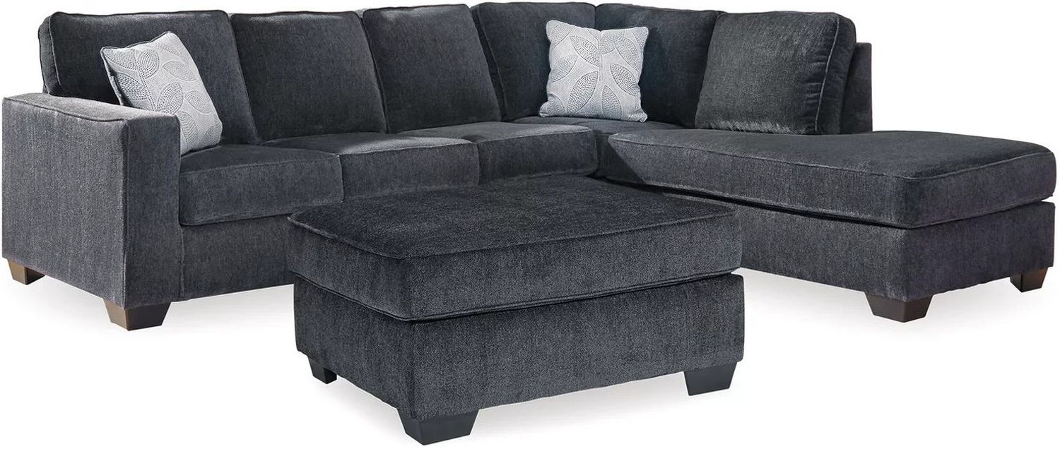 Altari 2-Piece RAF Sectional and Ottoman In Slate 87213U7