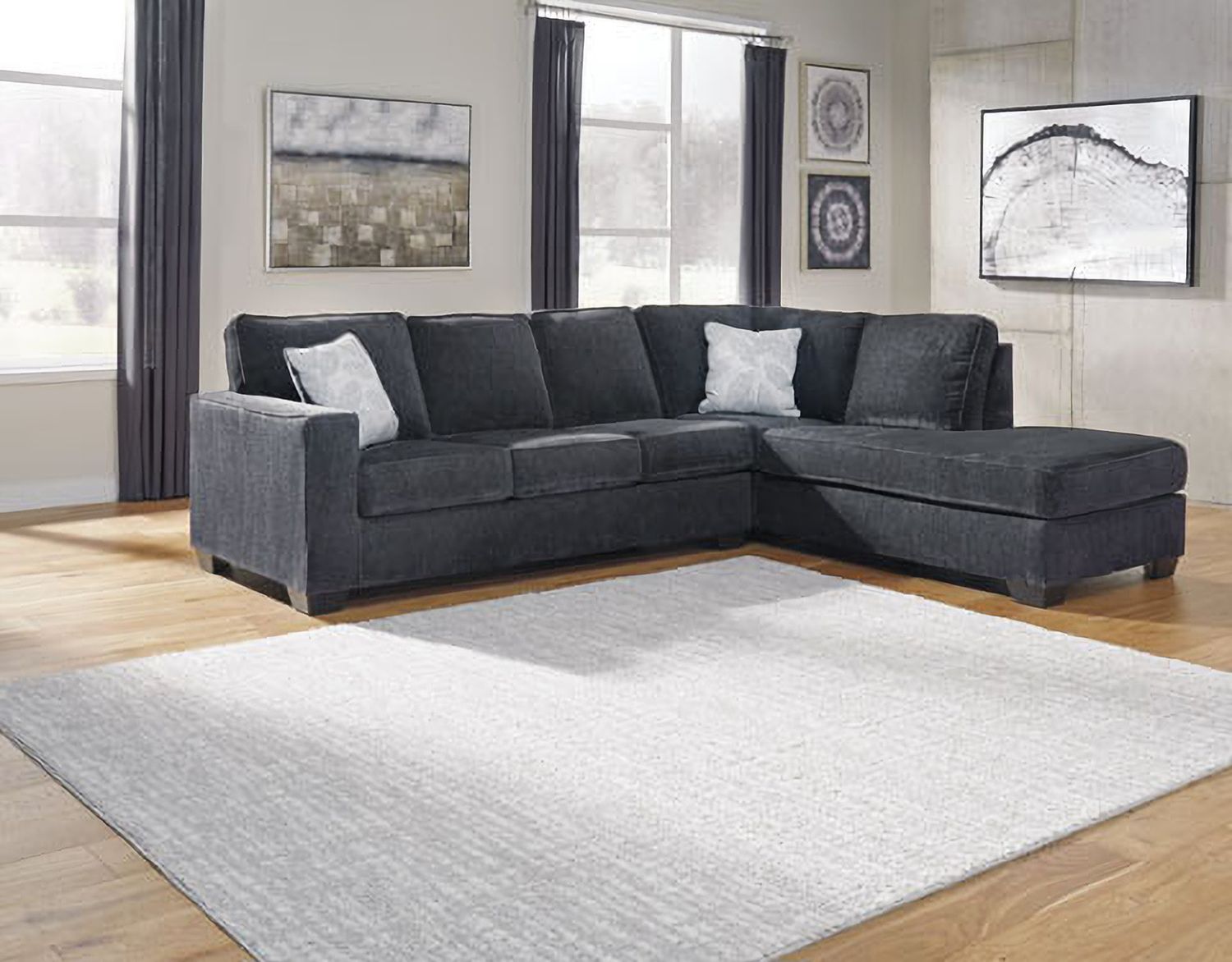 Altari 2-Piece RAF Sectional and Ottoman In Slate 87213U7