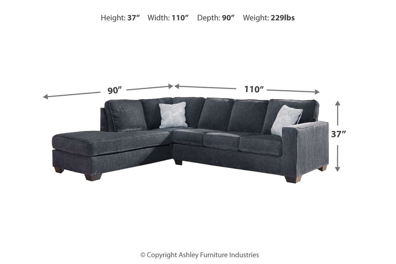Altari 2-Piece LAF Sectional and Ottoman In Slate 87213U9