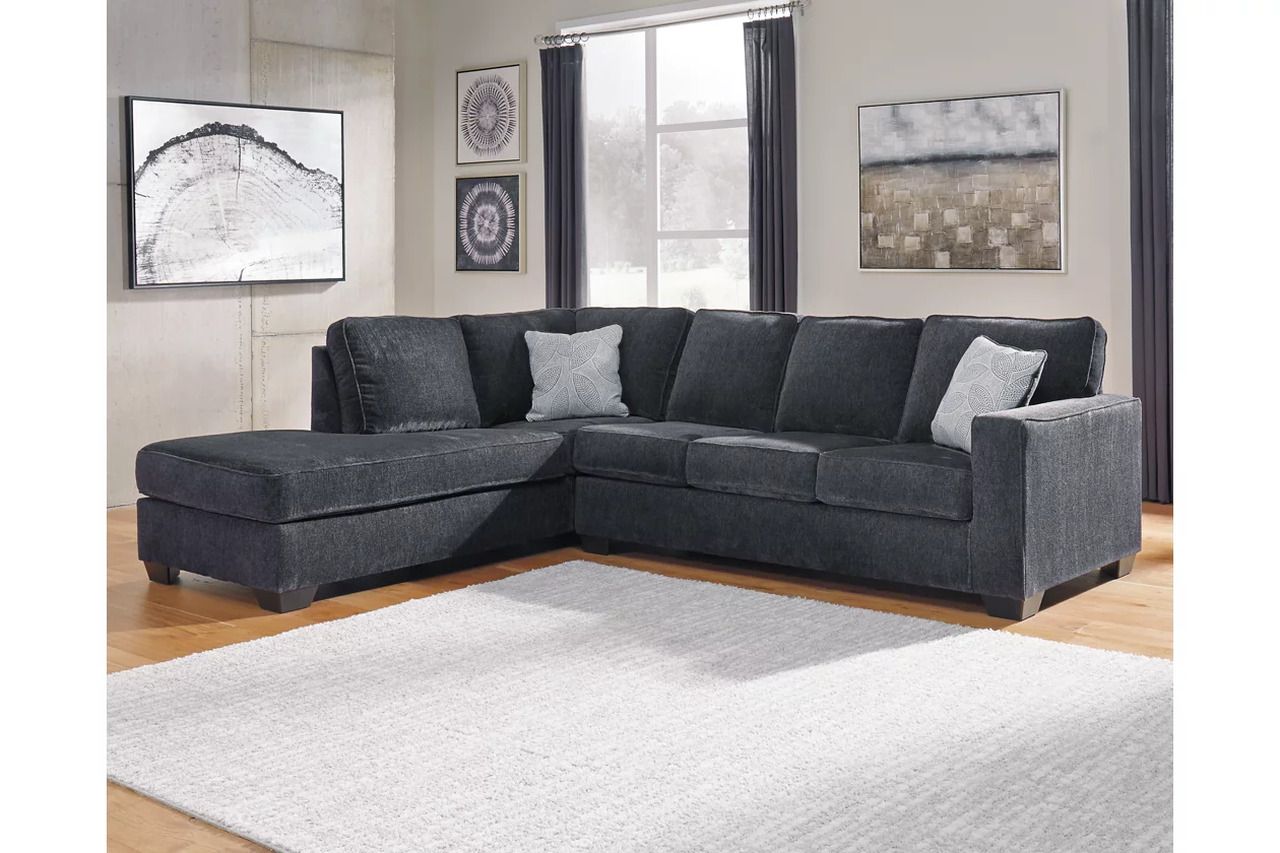 Altari 2-Piece LAF Sectional and Ottoman In Slate 87213U9