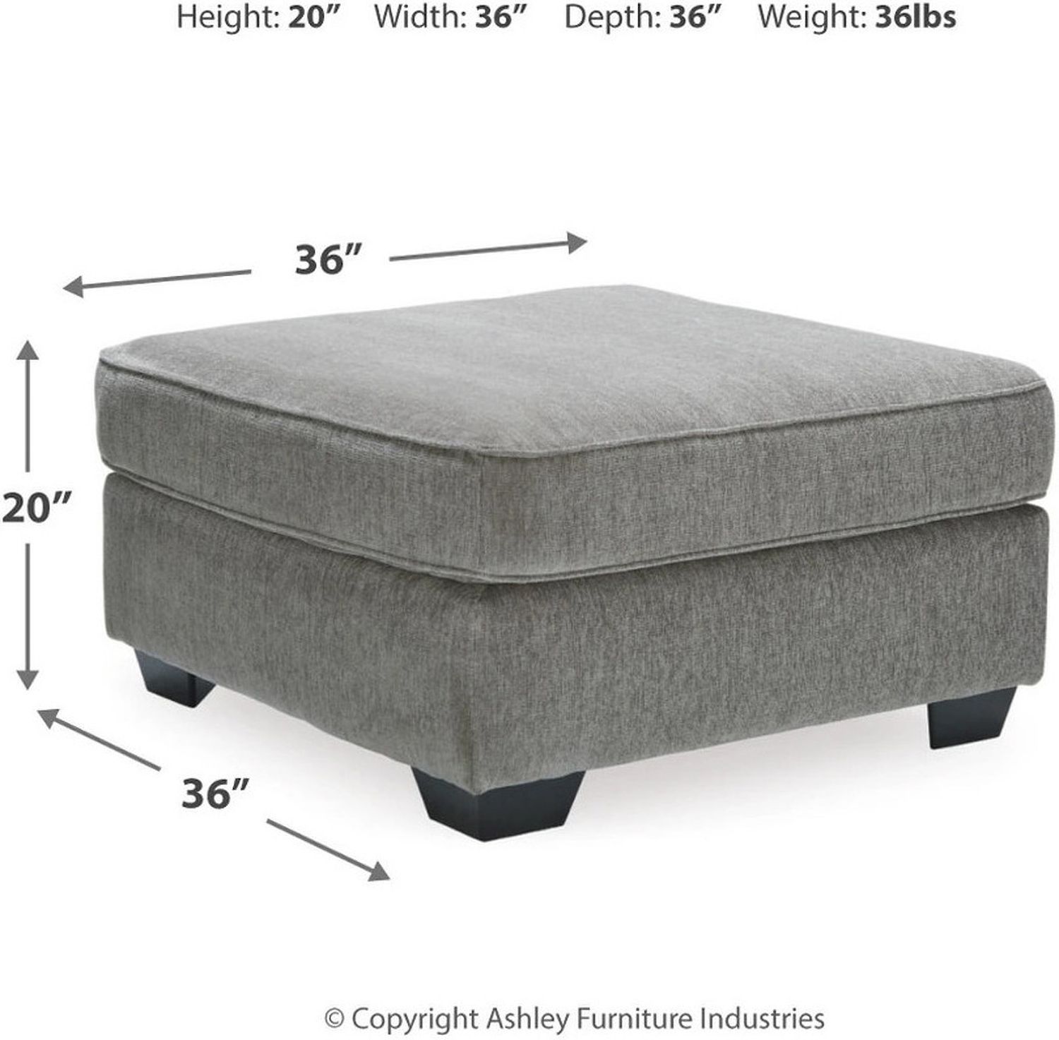 Altari Oversized Accent Ottoman In Alloy 8721408