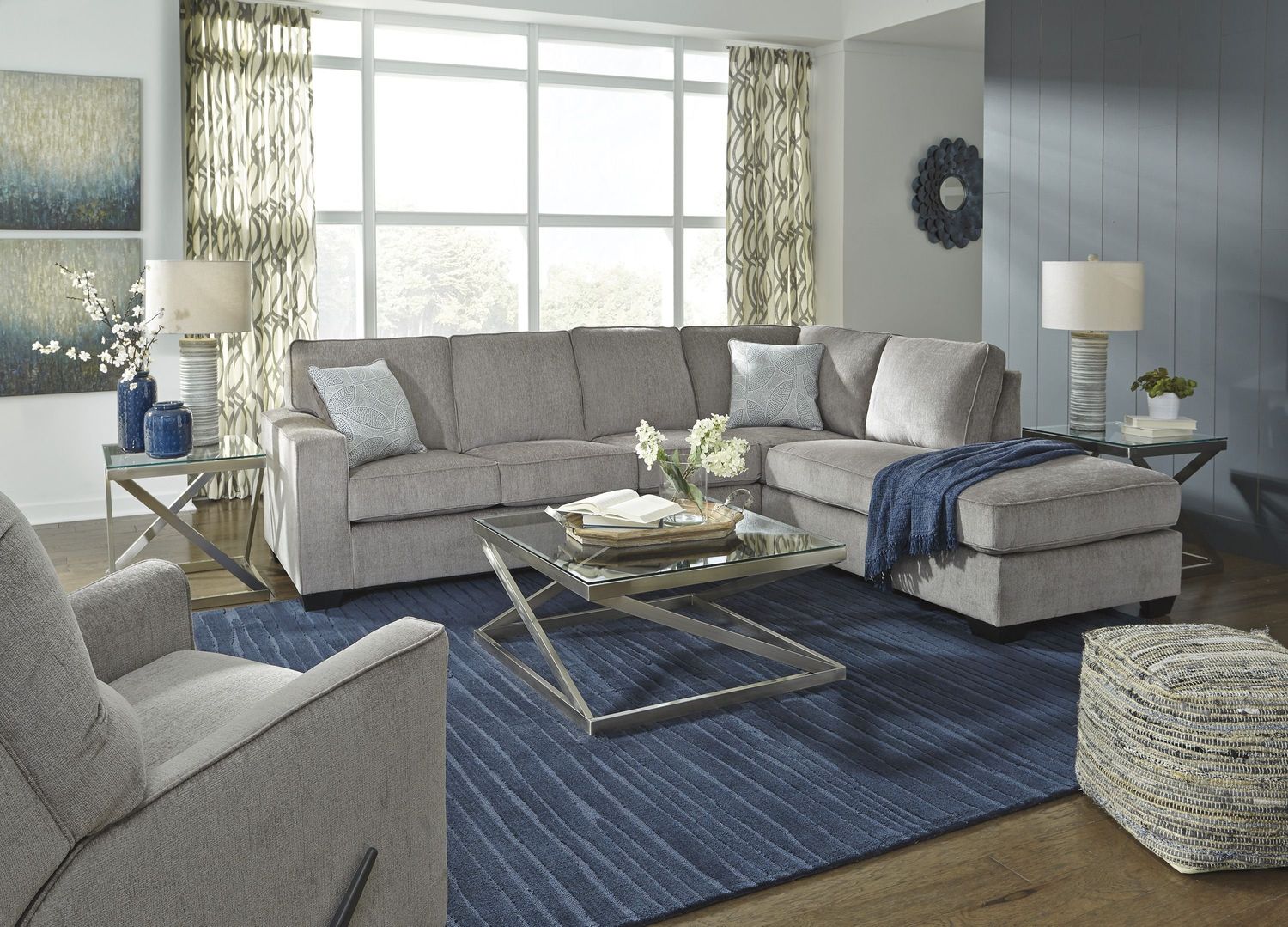 Altari 2-Piece RAF Sectional In Alloy 87214S2