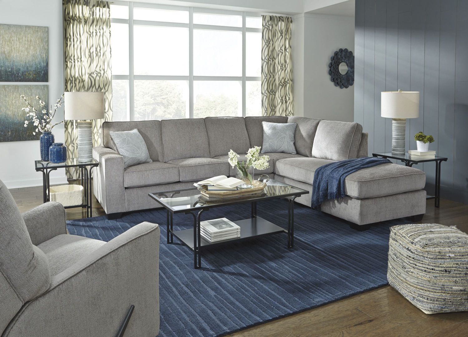 Altari 2-Piece RAF Sectional In Alloy 87214S2