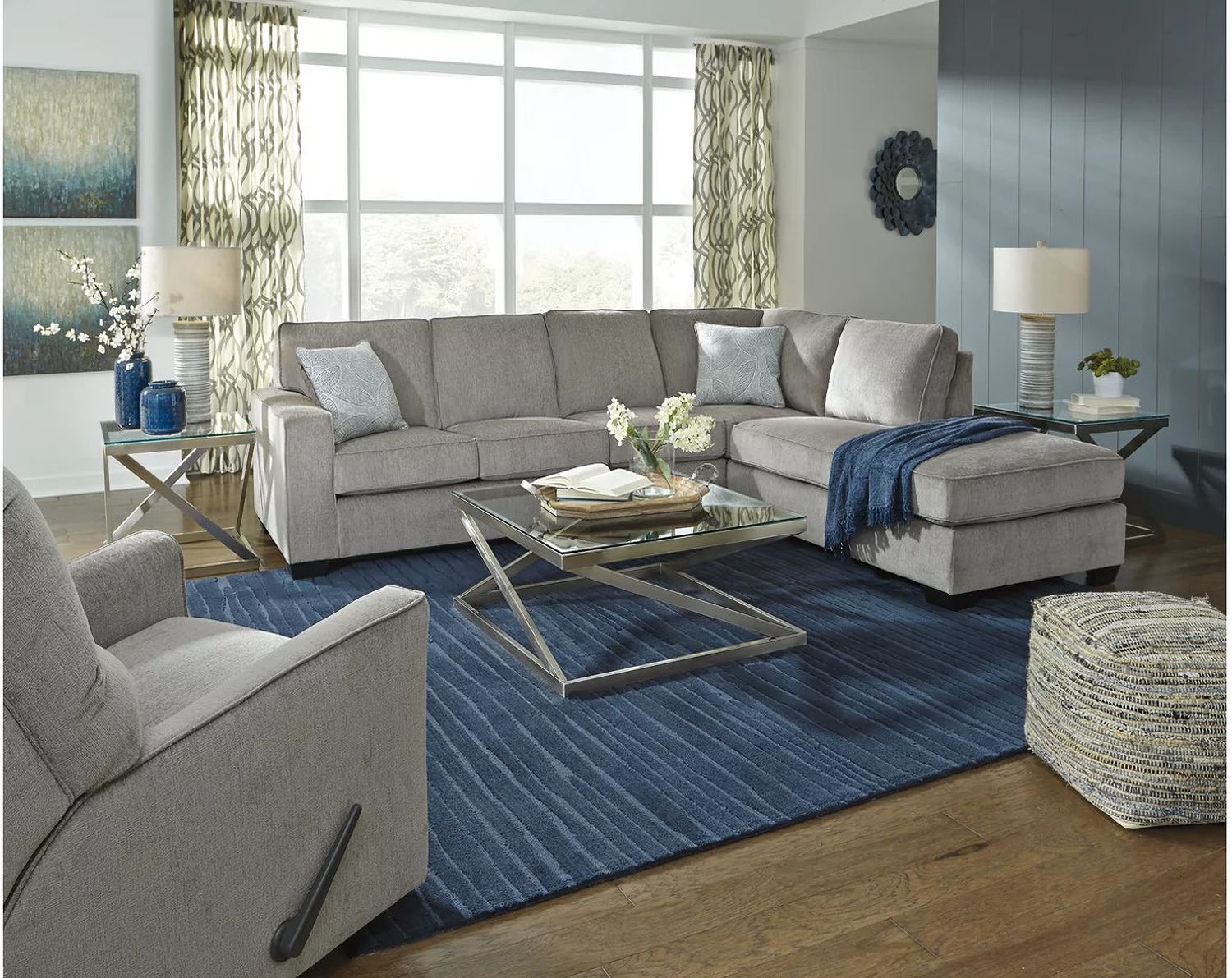 Altari 2-Piece RAF Sectional In Alloy 87214S2