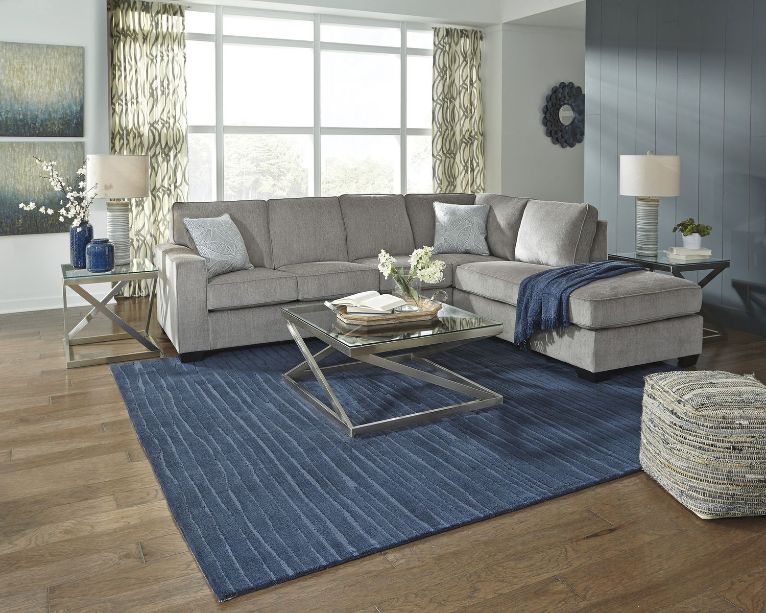 Altari 2-Piece RAF Sectional In Alloy 87214S2