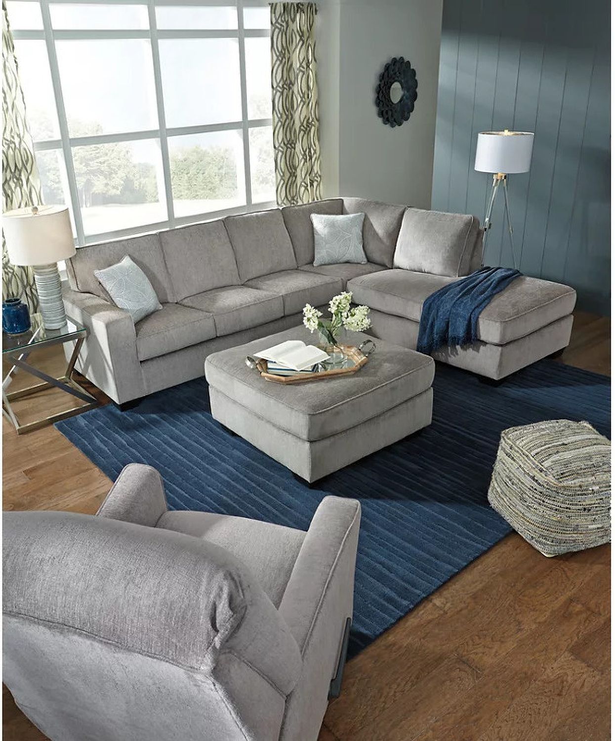 Altari 2-Piece RAF Sleeper Sectional With Chaise In Alloy 87214S3