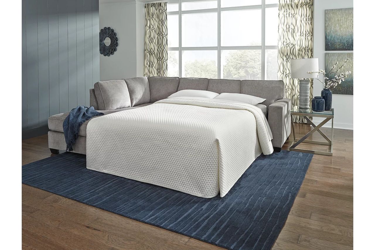Altari 2-Piece LAF Sleeper Sectional With Chaise In Alloy 87214S4