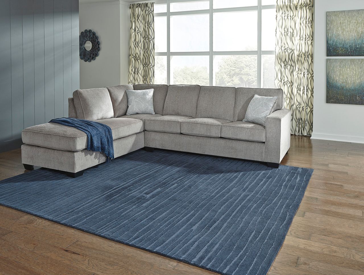 Altari 2-Piece LAF Sleeper Sectional With Chaise In Alloy 87214S4