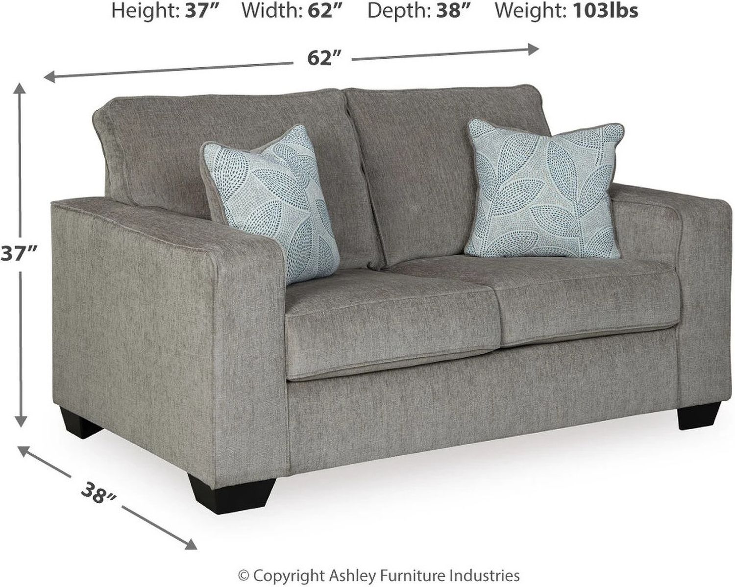 Altari Living Room Set In Alloy 87214U1
